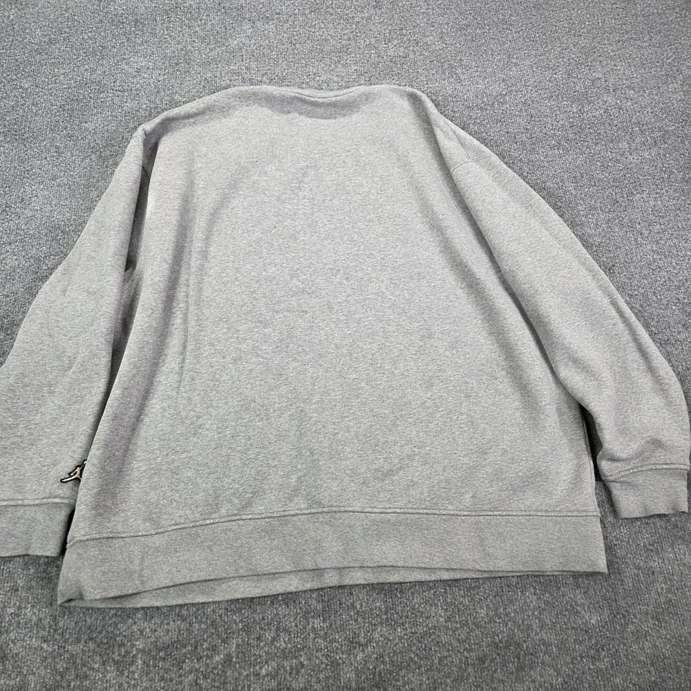 Mens Nike Air Jordan Essential Holiday Fleece Crewneck Sweatshirt Plaid Gray 3XL